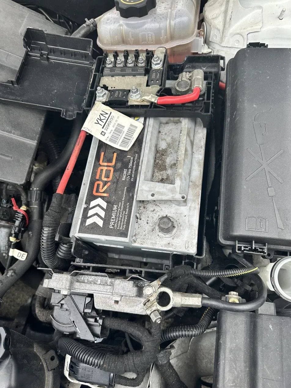 Car battery replacement carried out at the customer's location