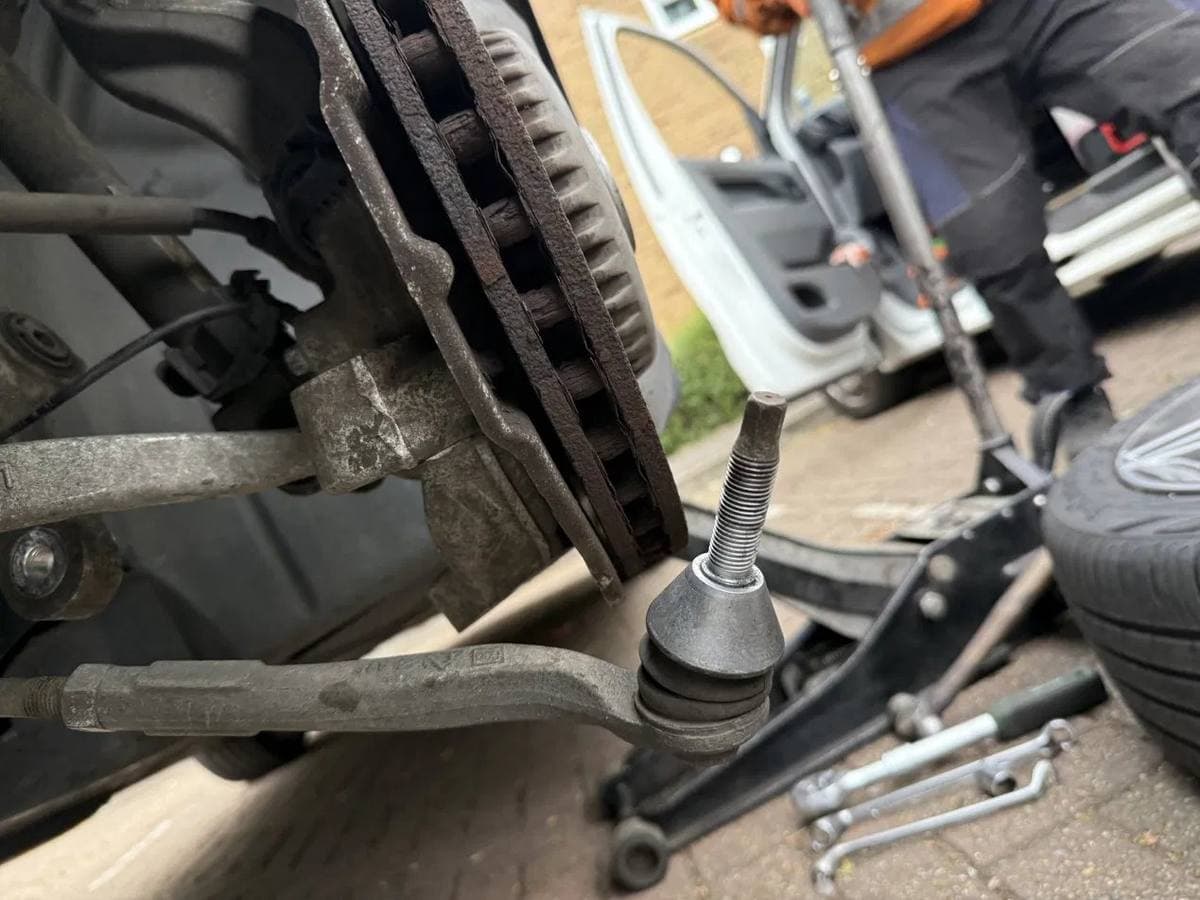 Tie rod end and ball joint replacement completed roadside